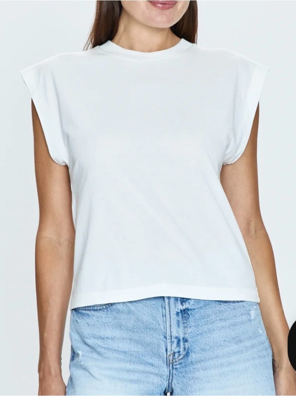 Pistola Marina Wide Shoulder Muscle Tee in Le Blanc Small